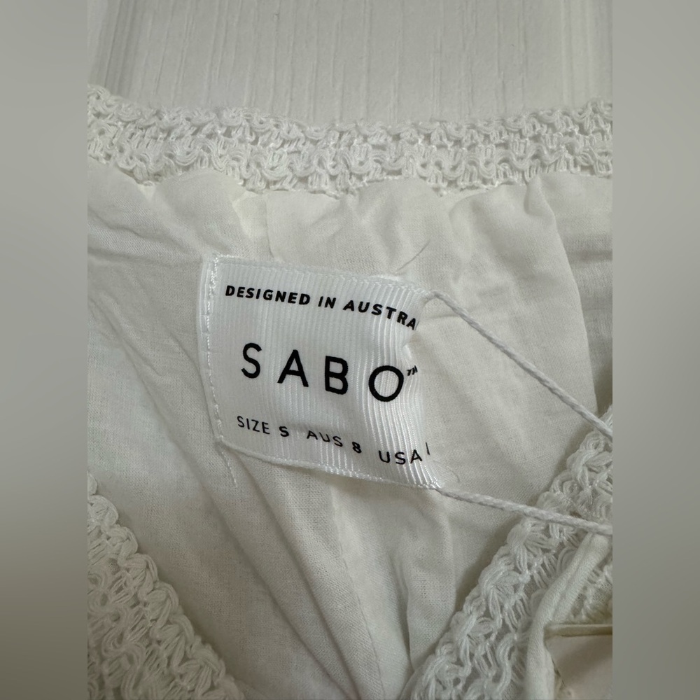 Sabo Skirt Kala Pants White Knit Crochet Lounge Trousers Size S - Picture 8 of 11